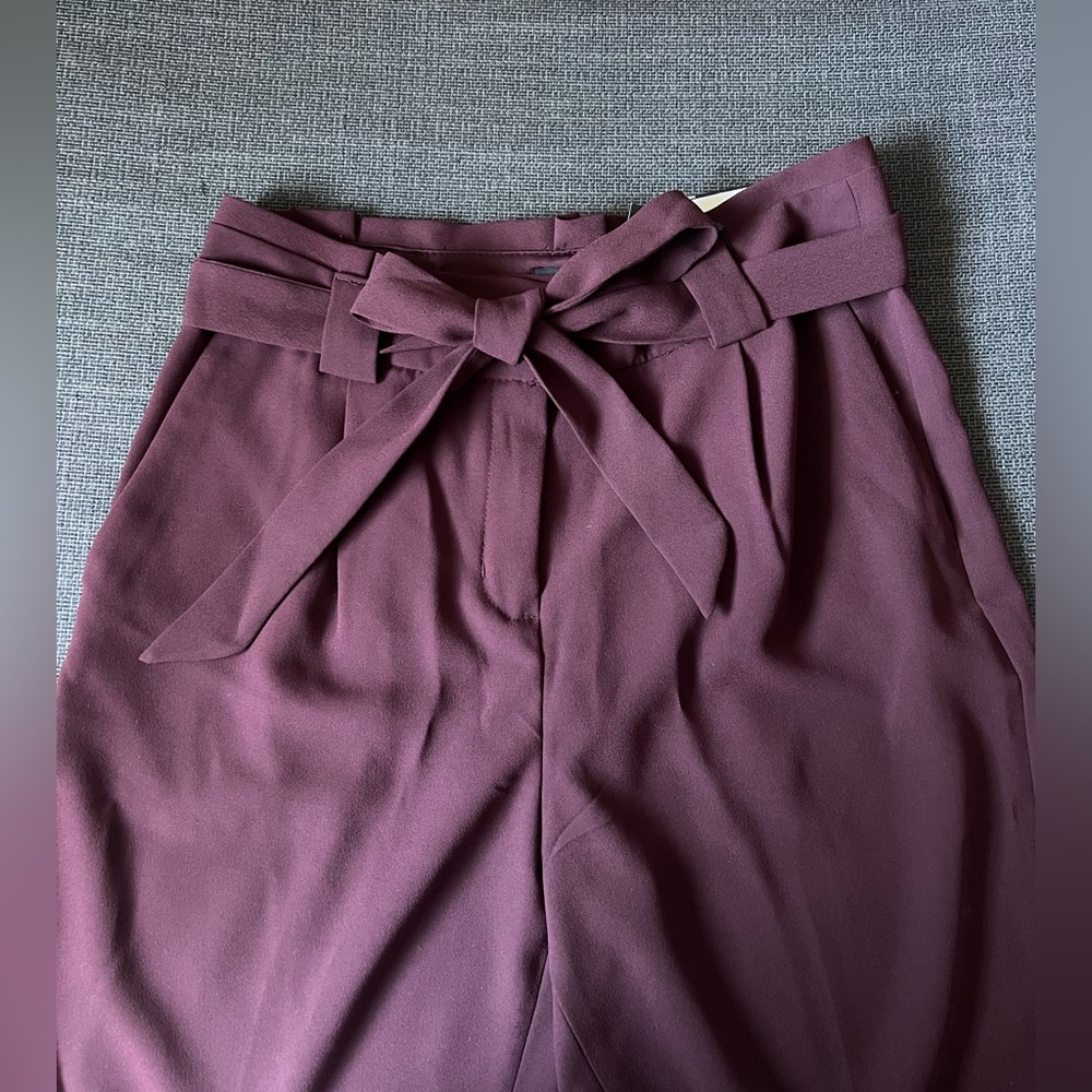 Express Tie-Waist Ankle High Rise Pants